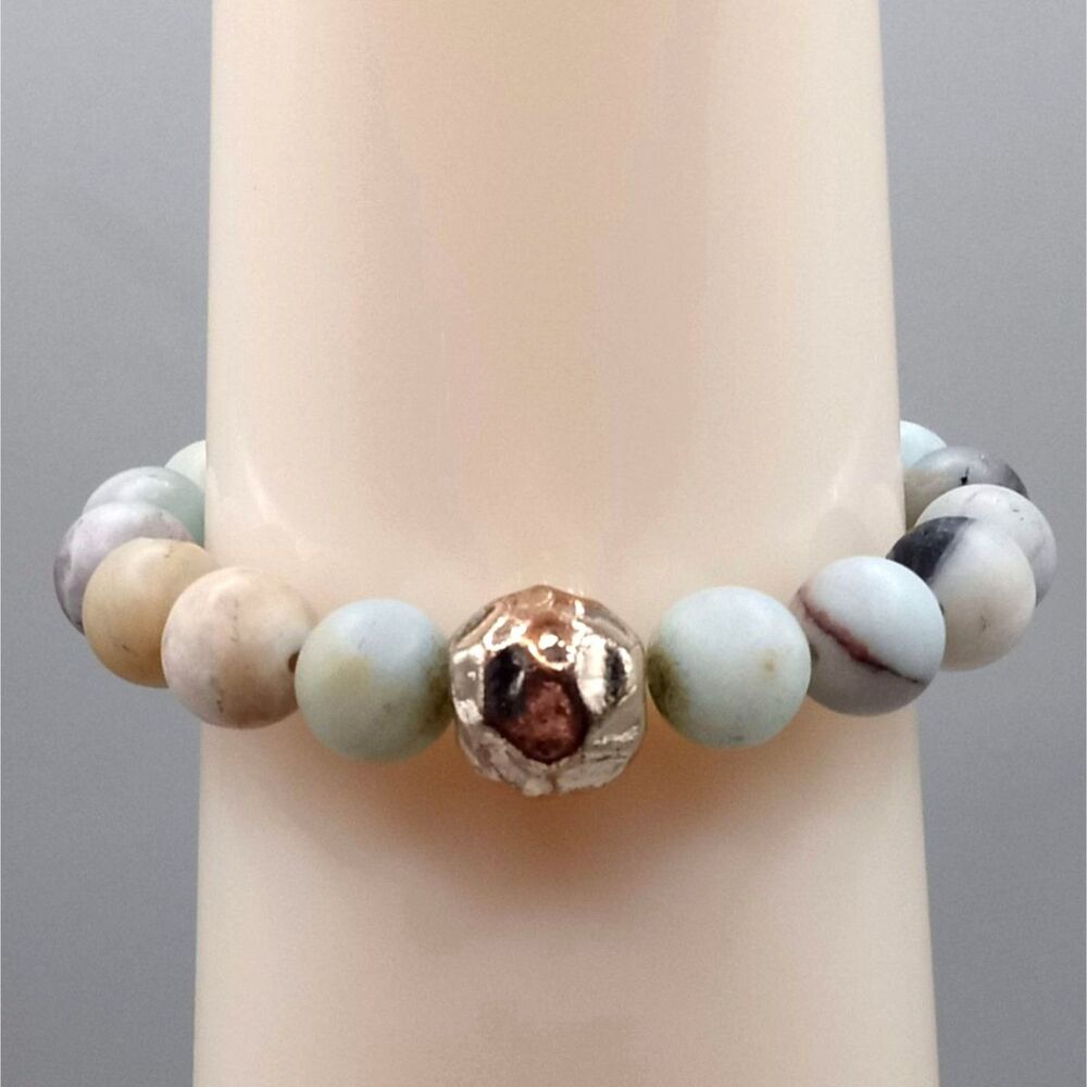 Vintage Mixed Amazonite / Jasper Matte Finish Aromatherapy Bracelet